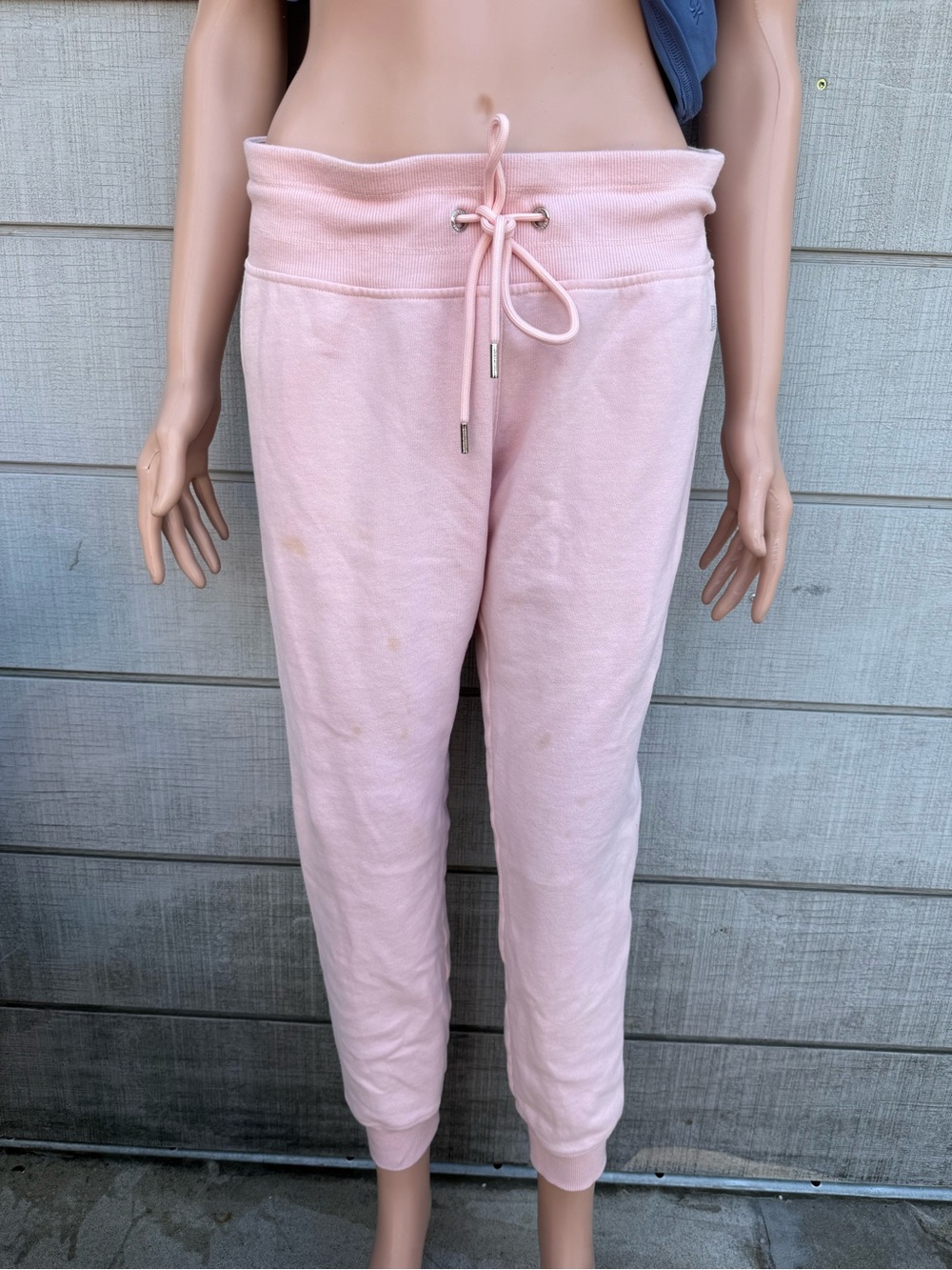 Women’s DKNY logo rhinestone drawstring sport pink jogger sweatpants size small